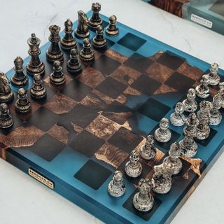 Professional chess sets made of marble or obsidian