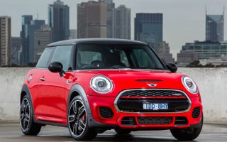 Red Mini cooper car