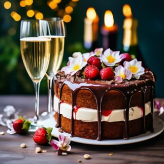 Champagne and cake 2222 tokens