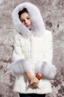 White soft fur coat