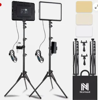 2-Pack LED Video Light Kit, NiceVeedi Studio Light