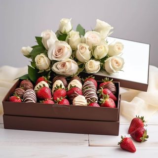 Flowers and chocolate