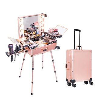 Suitcase of cosmetics