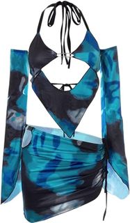 Vestido sin espalda con estampado de mármol