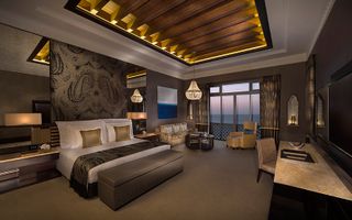 A room in an expensive hotel