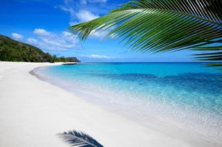Relaxing on a white sand beach
