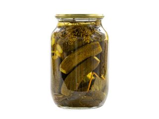 A jar of cucumbers