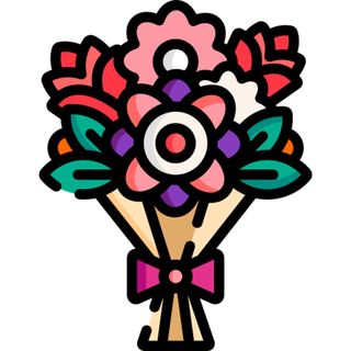 A bouquet of flowers from a fan