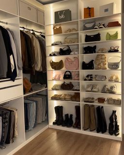 A big closet with tons of clothes!