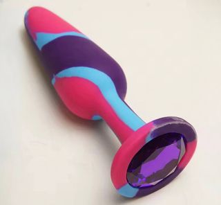 Silicone plug with crystal, 8.5*2.1cm