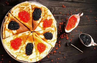 Блинчики с икоркой