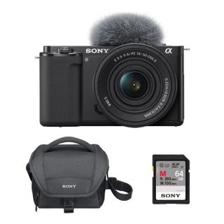 SONYKit Cámara Para Vlogs ZV-E10K Con Estuche Y Memoria De 64GB