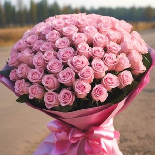 A huge bouquet of roses