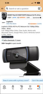 Logitech C920x HD Pro PC Webcam Full 1080p/30fps Video - Black