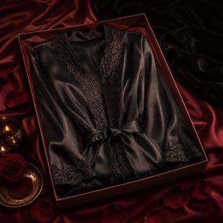 A silk robe with lace for gentle mornings?