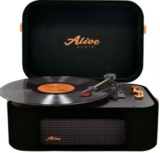 Vinyl record player.