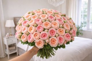 A bouquet of peony roses