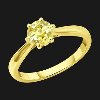 Yellow gold ring with diamond