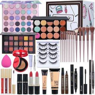 Kit completo de maquillaje todo en uno para mujeres, Set de maquillaje de viaje, Set de regalo de maquillaje para niñas y adolescentes, Kit de maquillaje profesional que incluye kit de racimos de