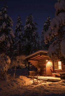 A cabin in the woods with a private sauna