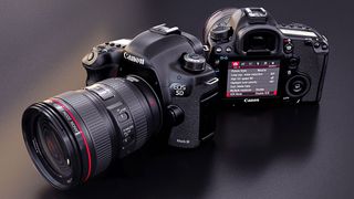 professional camera with a large lens:3