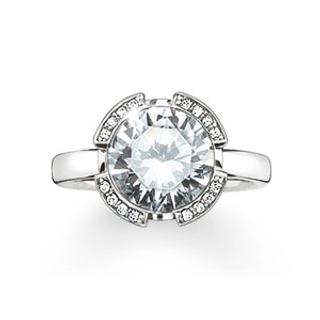 THOMAS SABO SOLITAIRE RING "SIGNATURE LINE WHITE PAVÉ"