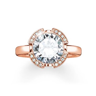 THOMAS SABO SOLITAIRE RING "SIGNATURE LINE WHITE PAVÉ"