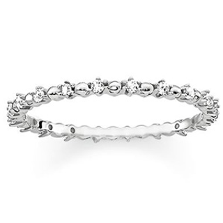 THOMAS SABO RING DOTS WITH WHITE STONES